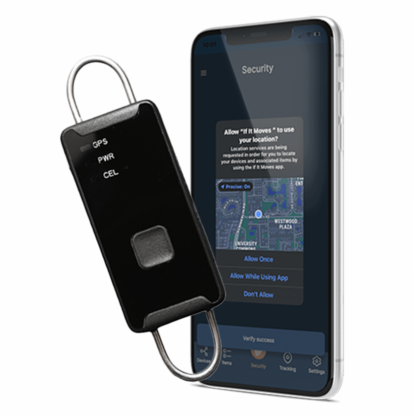 Lockable tracker for assets